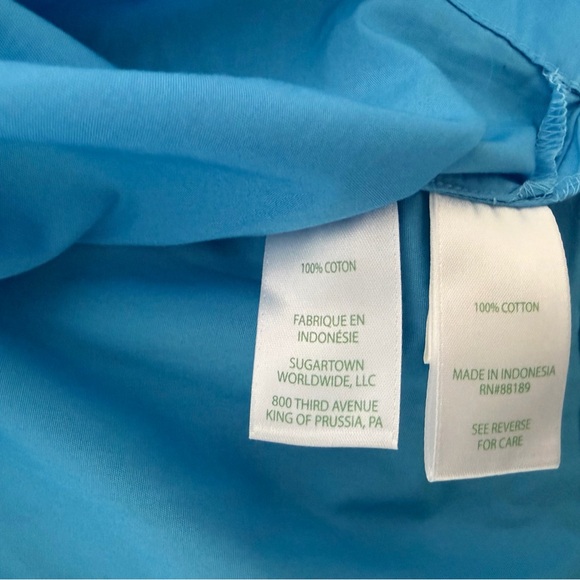 Lilly Pulitzer Klaudie Ruffle Sleeve Cotton Top Size S Lunar Blue Coastal Resort - Picture 6 of 7